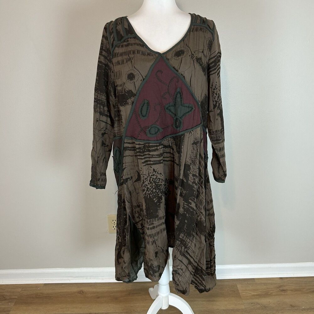 Peacock Ways L Dress Patchwork Hippie Grunge Boho Fairy Floral Aztec Tribal